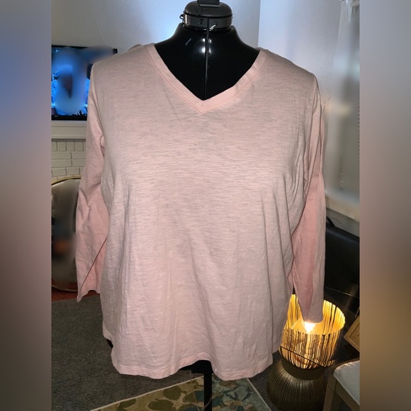 Eileen Fisher Tops - Eileen Fisher Soft Pink Long Sleeve V-Neck Top